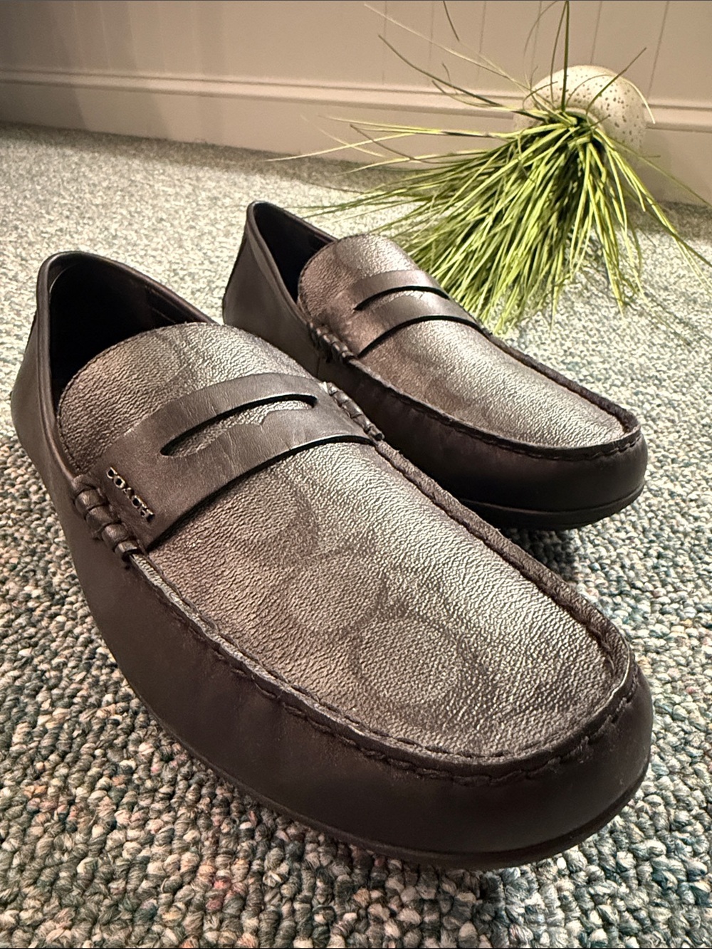 Coach Men’s Black Leather Penny Loafers
